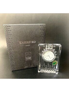 Waterford Lismore Crystal 4" Desk Clock With Box & Tags For Coforge